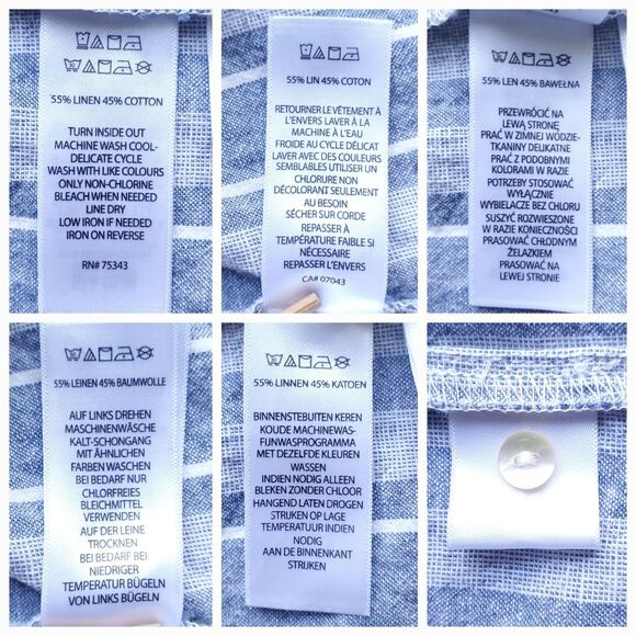 Sigrid Olsen Linen Top Womens M Blue Stripe Popover Cotton Blend Lagom Blouse - Picture 6 of 8